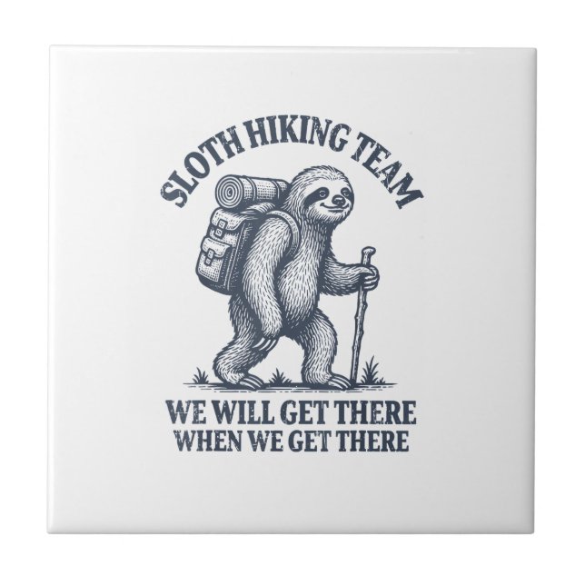 Funny Sloth Hiking T-Shirt_1 Tile (Front)