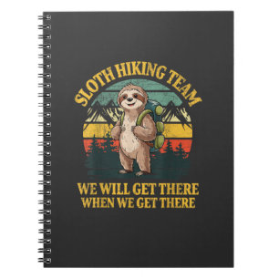 Funny Sloth Hiking T-Shirt Notebook