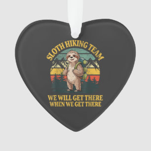 Funny Sloth Hiking T-Shirt Ornament