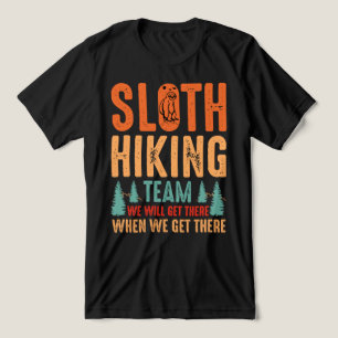 Funny Sloth Hiking Team Nature Outdoor Design Tri-Blend Shirt