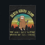Funny Sloth Hiking Team Retro Vintage Sloth 80s  Fleece Blanket<br><div class="desc">Funny Sloth Hiking Team Retro Vintage Sloth 80s</div>
