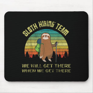 Funny Sloth Hiking Team Retro Vintage Sloth 80s  Mouse Pad