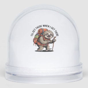 Funny Sloth Hiking Team - Slow and Steady Classic  Snowglobe