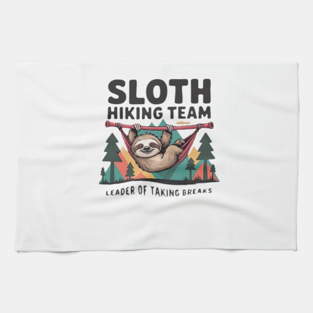 Funny Sloth Hiking - This funny sloth hiking gift  Kitchen Towel (Horizontal)