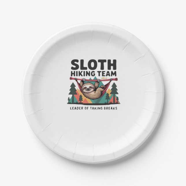 Funny Sloth Hiking - This funny sloth hiking gift  Paper Plate (Front)