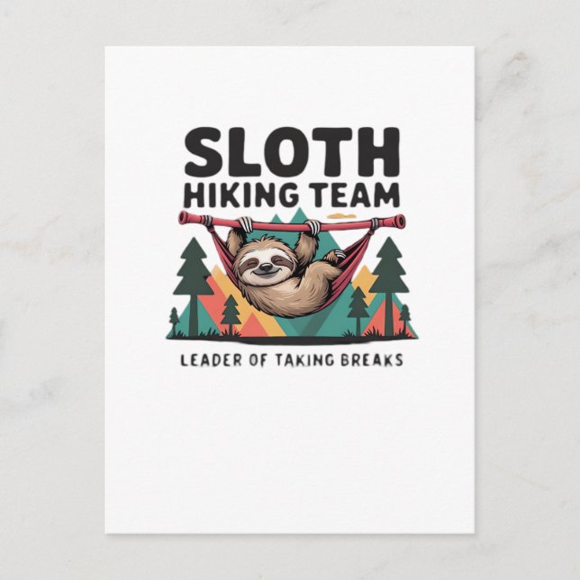 Funny Sloth Hiking - This funny sloth hiking gift  Postcard (Front)