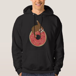 Funny Sloth Hugging Doughnut Cute Doughnut Animal Hoodie