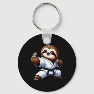 Funny Sloth Karate Martial Arts Japanese Martial A Keychain