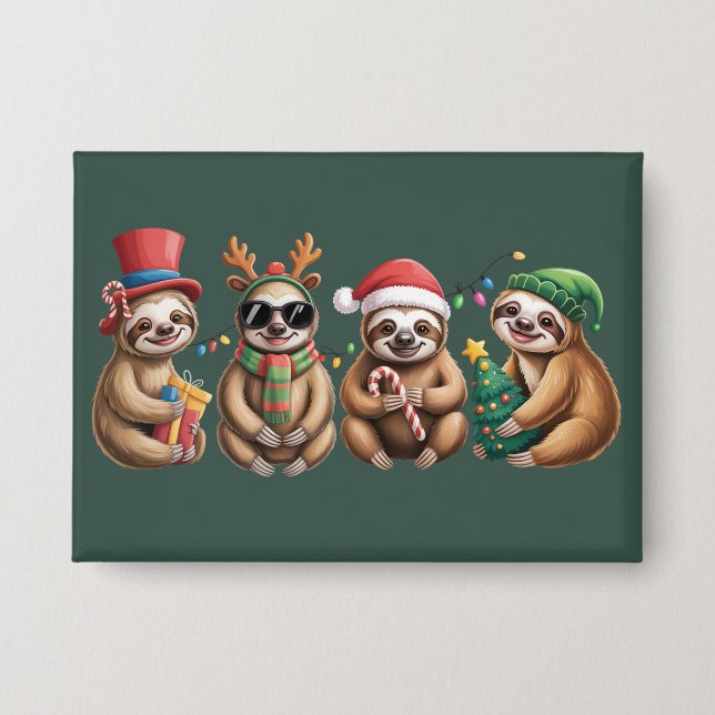 Funny Sloth Lover Christmas Lights Merry Slothmas  (Front)
