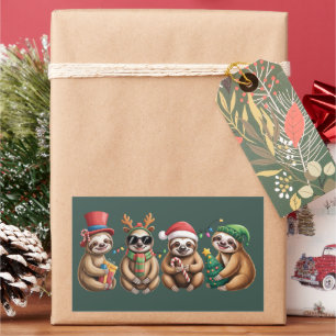 Funny Sloth Lover Christmas Lights Merry Slothmas Sticker