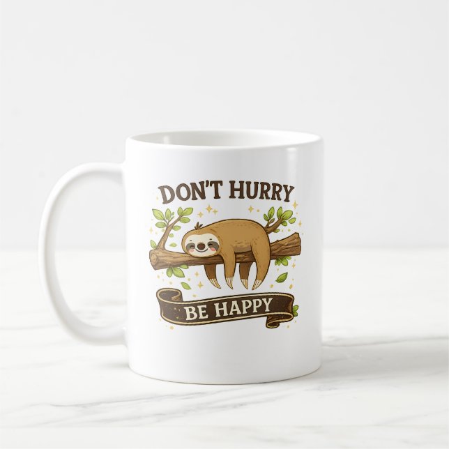Funny Sloth Lover Gift Coffee Mug (Left)
