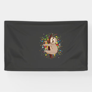 Funny Sloth Lovers Polka Dots Happy Dot Day Girls  Banner