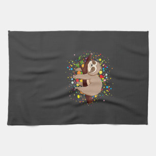 Funny Sloth Lovers Polka Dots Happy Dot Day Girls  Kitchen Towel