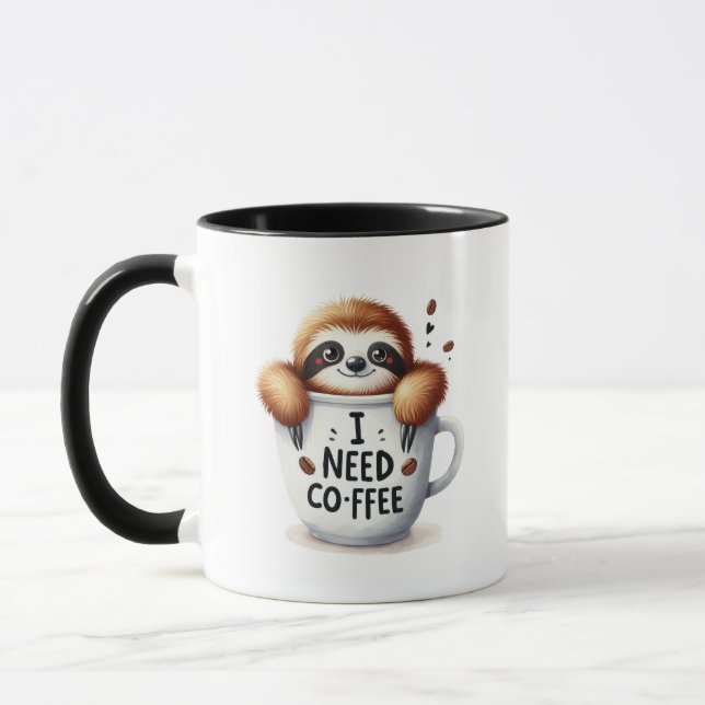 Funny sloth lovers word art  mug (Left)