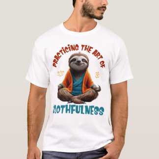 Funny Sloth Meditating, The Art Of Slothfulness T-Shirt