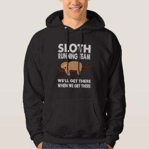 Funny Sloth Men Women Kids Funny Sloth Running Tea Hoodie