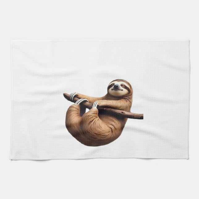 Funny Sloth on a Tree � Just Make It to Friday Cla Kitchen Towel (Horizontal)