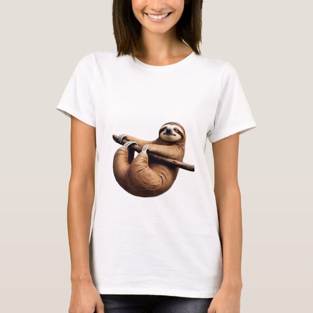 Funny Sloth on a Tree � Just Make It to Friday Cla T-Shirt (Front)