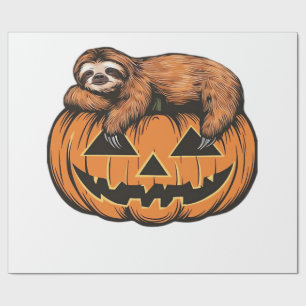 Funny Sloth on Halloween Pumpkin Essential T-Shirt Wrapping Paper