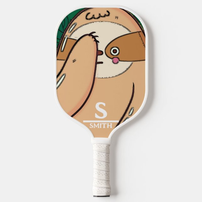 Funny Sloth Pickleball Personalized Paddle (Front)