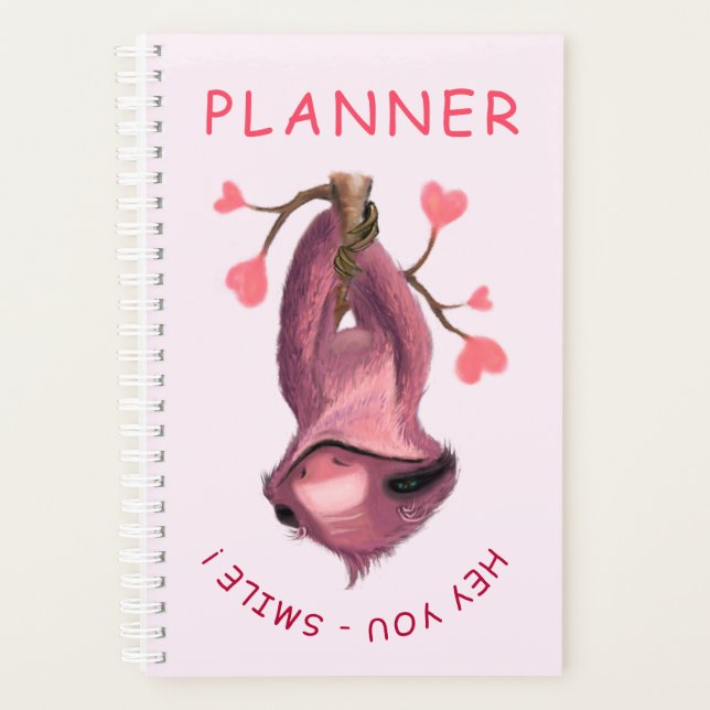 Funny Sloth Planner Smile - Custom Text (Front)