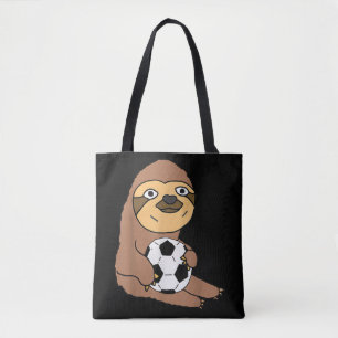 Funny Sloth Playing Soccer Tote Bag