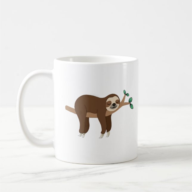 Funny Sloth Puns Tee, Punny Cute Animals Graphic T Coffee Mug (Left)