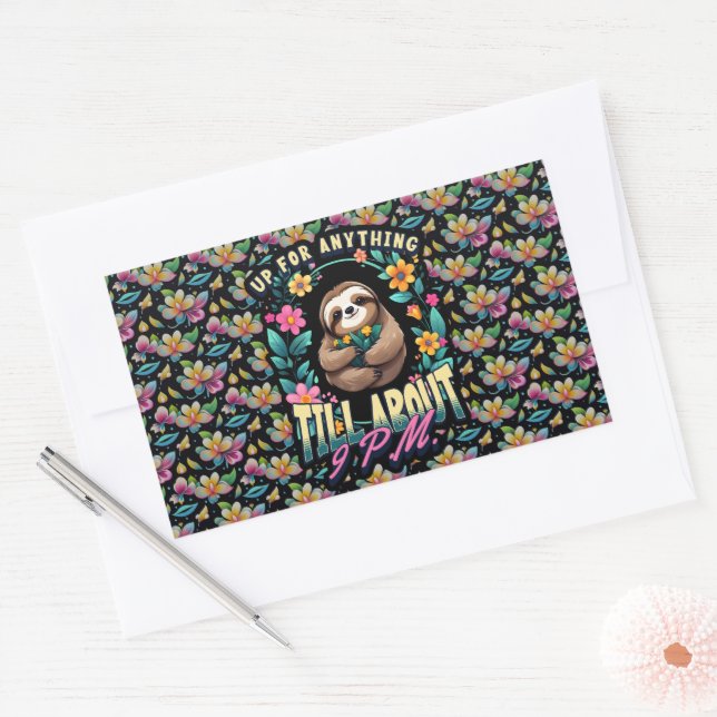 Funny Sloth Quote All Over Print Sticker (Envelope)