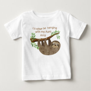 Funny sloth rather be hanging   Sloth lover Baby T-Shirt