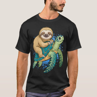 Funny Sloth Riding On A T-Shirt