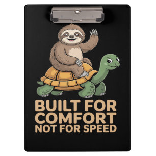 Funny Sloth Riding Turtle Clipboard