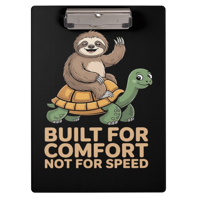 Funny Sloth Riding Turtle Clipboard (Front)