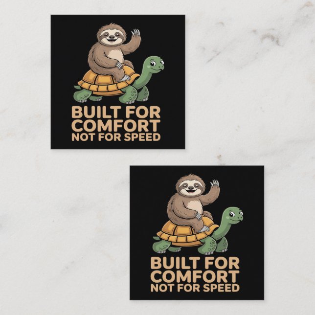 Funny Sloth Riding Turtle Enclosure Card (Front/Back)