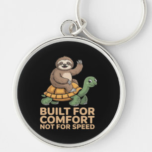 Funny Sloth Riding Turtle Keychain