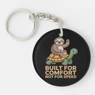 Funny Sloth Riding Turtle Keychain