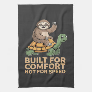 Funny Sloth Riding Turtle Kitchen Towel
