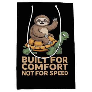 Funny Sloth Riding Turtle Medium Gift Bag