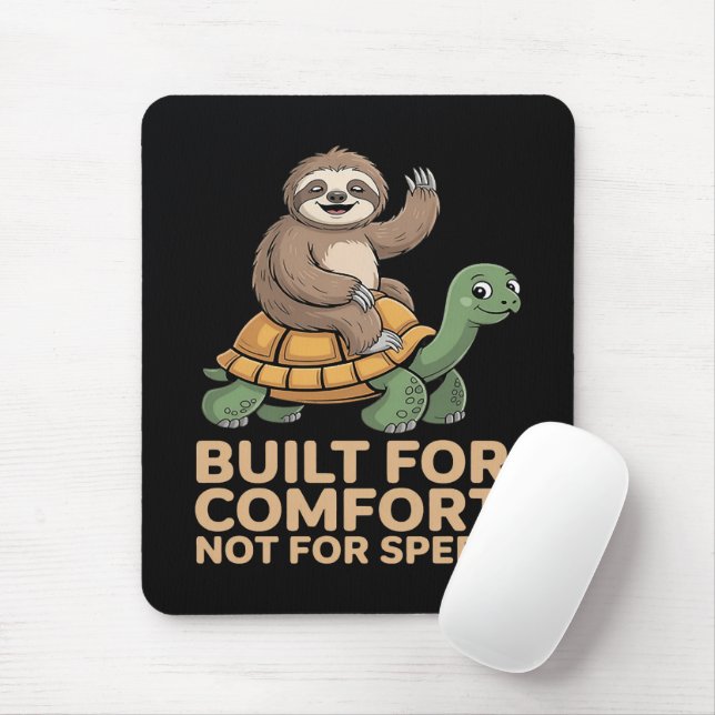 Funny Sloth Riding Turtle Mouse Pad (With Mouse)