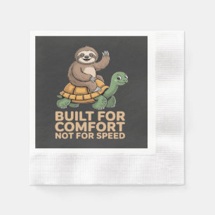 Funny Sloth Riding Turtle Napkin
