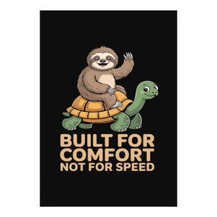 Funny Sloth Riding Turtle Photo Print