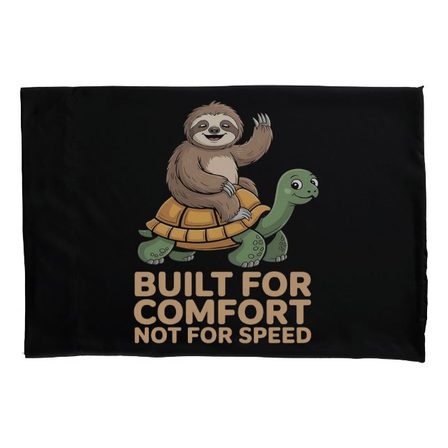 Funny Sloth Riding Turtle Pillowcase (Front)
