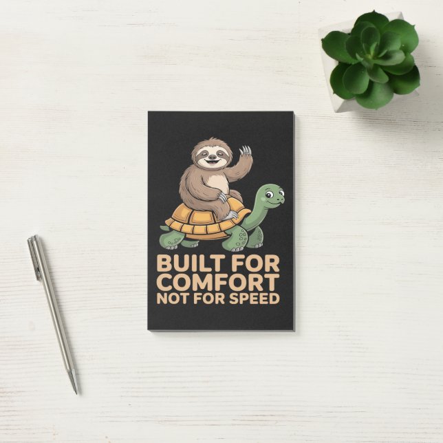 Funny Sloth Riding Turtle Post-it Notes (Office)