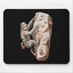 Funny Sloth Rock Climbing Cartoon  Mouse Pad