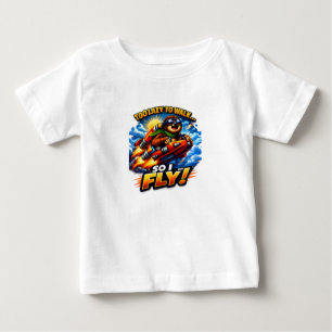 Funny Sloth Rocket Meme, Too Lazy to Walk So I Fly Baby T-Shirt