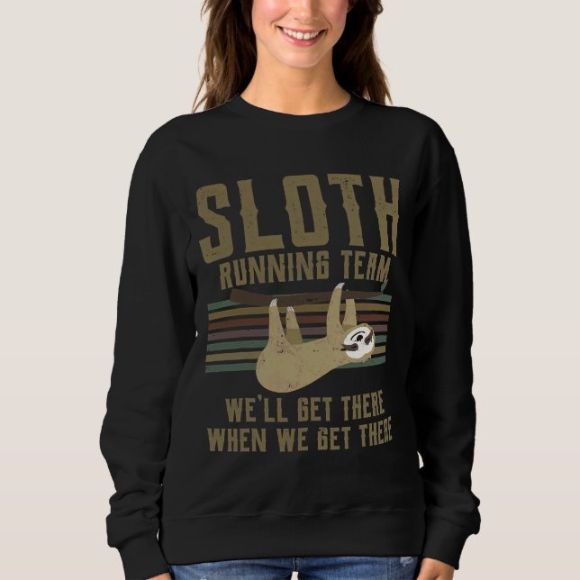 Funny Sloth Running Team Idea Vintage Sweatshirt (Front)