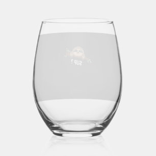 Funny Sloth Saying _ Sloth Costume _ Pet Animal Sl Stemless Wine Glass