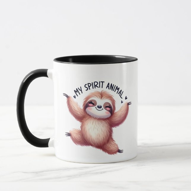 Funny sloth spirit animal  mug (Left)