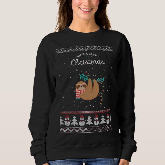 Funny Sloth sweatshirt de Noël (Devant)