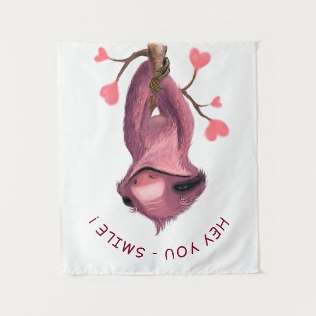 Funny Sloth Tapestry - Custom Text (Front)