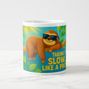 Funny Sloth Tote – "Taking It Slow... Like a Pro!" Large Coffee Mug